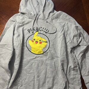 Gray Hoodie with Pikachu Design
